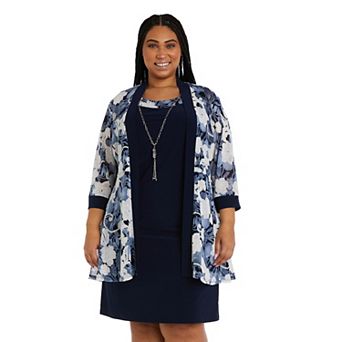Plus Size R&M Richards 2 pc Printed Jacket & Dress Set