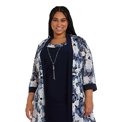 Plus Size R&M Richards 2-pc. Printed Jacket & Dress Set