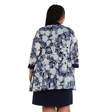 Plus Size R&M Richards 2-pc. Printed Jacket & Dress Set