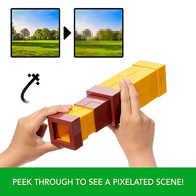 Mattel Minecraft Pixel Spyglass Toy with Pixelating View Lens