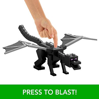 Mattel Minecraft Dragon’s Breath Attack Ender Dragon Action Figure with 10 Discs