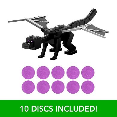 Mattel Minecraft Dragon’s Breath Attack Ender Dragon Action Figure with 10 Discs