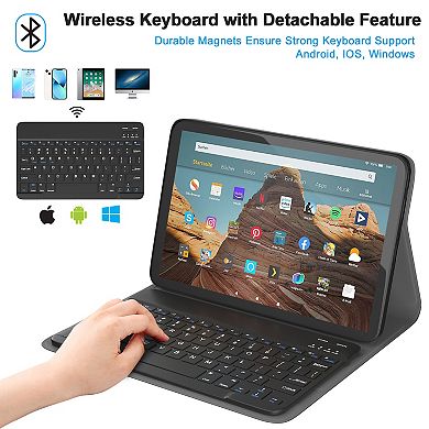 Keyboard Case for Amazon Fire Max 11 with Removable Wireless Keyboard