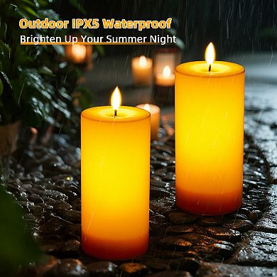 2 Packs Outdoor Waterproof Flameless Candles with Timer & Remote Control