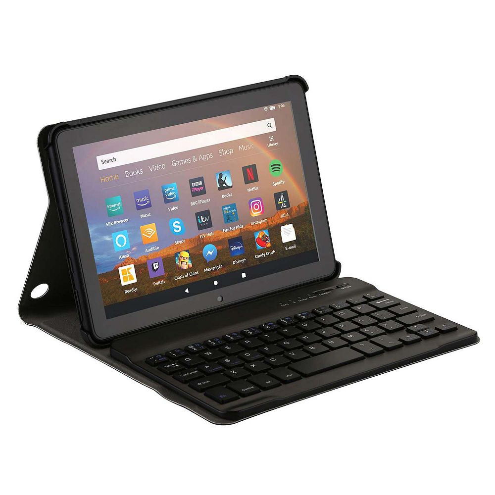 Kindle Fire Keyboard Case with Wireless Keyboard Cover Shell and Auto ...