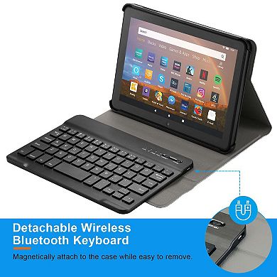 Kindle Fire Keyboard Case with Wireless Keyboard Cover Shell and Auto Wake/Sleep Function