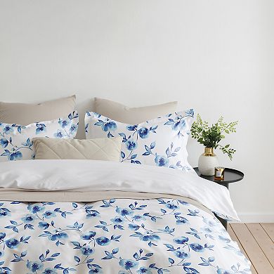 Pointehaven 200 Thread Count Cotton Percale Duvet Cover Set with Shams