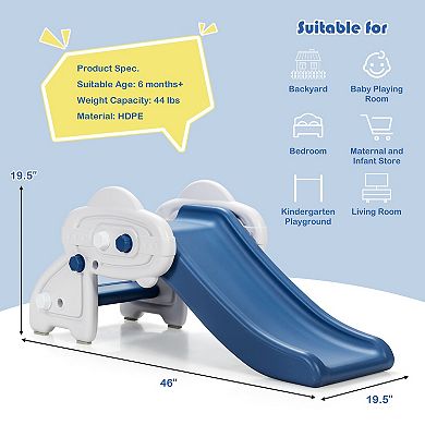 Kids Indoor Slide Freestanding Toddler Slide with Climbing Steps and Handrails