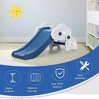 Kids Indoor Slide Freestanding Toddler Slide with Climbing Steps and Handrails