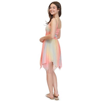 Juniors' madden girl Ruched Sharkbite Hem Dress