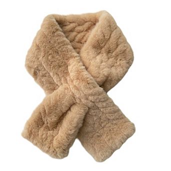 Soft Plush Faux Fur Scarf with Cozy Slip Through Design