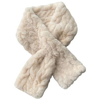 Soft Plush Faux Fur Scarf with Cozy Slip Through Design
