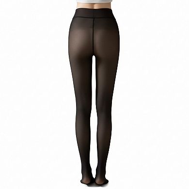 Women's Bare-Legs Fleece Lined Thickened Pantyhose with Skin-Transparent Finish, High Waist Design