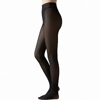 Women's Bare-Legs Fleece Lined Thickened Pantyhose with Skin-Transparent Finish, High Waist Design