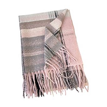 Plaid Pattern Soft Woven Winter Scarf with Cozy Texture
