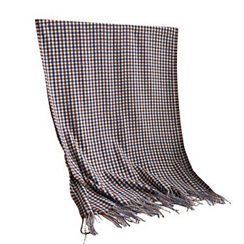 Plaid Winter Scarf Soft Cozy Woven Wrap with Fringe Edges