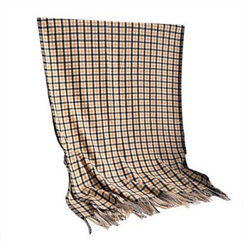 Plaid Winter Scarf Soft Cozy Woven Wrap with Fringe Edges