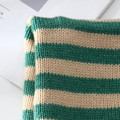 Striped Knit Scarf Lightweight Soft Stretch Fabric for Easy Styling