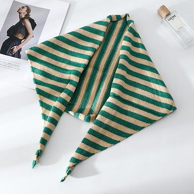 Striped Knit Scarf Lightweight Soft Stretch Fabric for Easy Styling