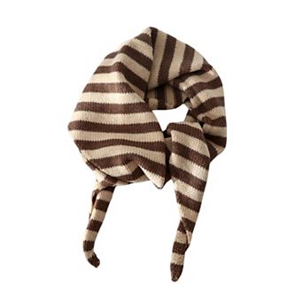 Striped Knit Scarf Lightweight Soft Stretch Fabric for Easy Styling