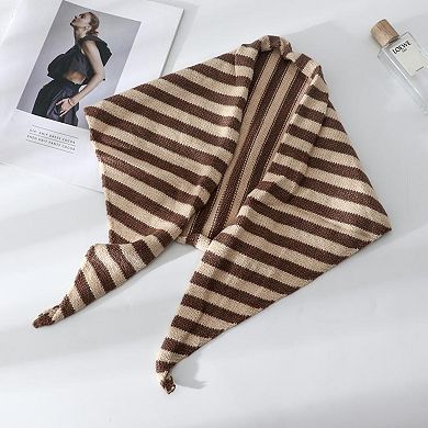 Striped Knit Scarf Lightweight Soft Stretch Fabric for Easy Styling