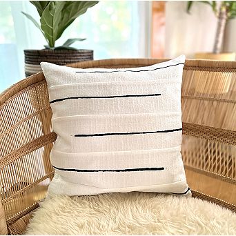 Crossing Lines White Sadza Pillow Cover 46Cm (18")