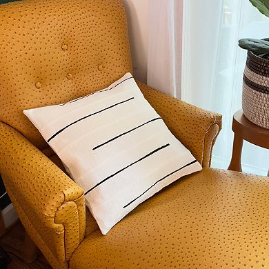 Crossing Lines White Sadza Pillow Cover 46Cm (18")