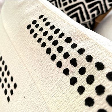 Boho Dots White Sadza Pillow Cover 46Cm (18")