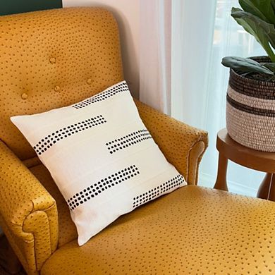 Boho Dots White Sadza Pillow Cover 46Cm (18")