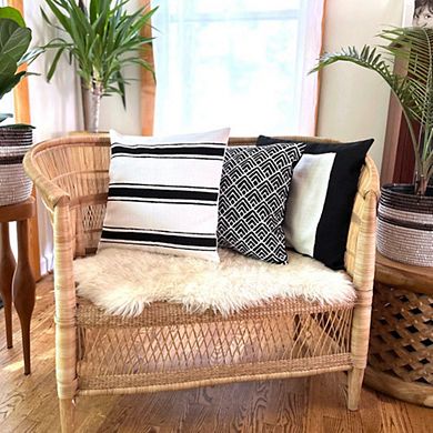 Striped White Sadza Pillow Cover 46Cm (18")