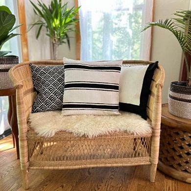 Striped White Sadza Pillow Cover 46Cm (18")