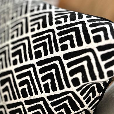 Geo Flowers Black Sadza Pillow Cover 46Cm (18")