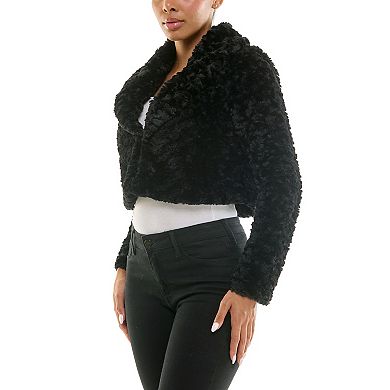 Women's Nina Leonard Faux Fur Classic Bolero Sweater