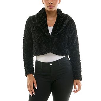 Women's Nina Leonard Faux Fur Classic Bolero Sweater