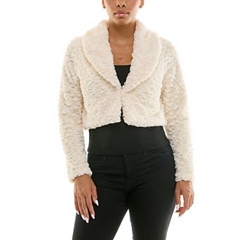 Women's Nina Leonard Faux Fur Classic Bolero Sweater