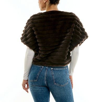 Women's Nina Leonard V-Neck Faux Fur Caplet