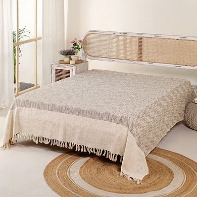 Earthy Brown Cotton Bed Cover
