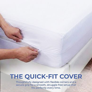 Mattress Encasement, Zippered Mattress Protector, Breathable, Noiseless Mattress Cover