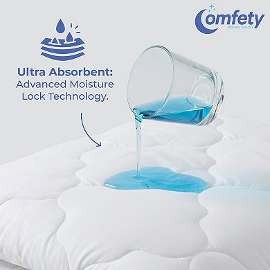 Mattress Pad, Soft Fitted Mattress Cover, Breathable Cooling Cover with Deep Pocket Fits Up to 14"