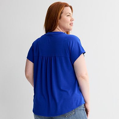 Plus Size Apt. 9® Tie Front Button-Up Shirt