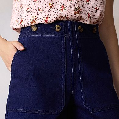 Women's LC Lauren Conrad Super High Rise Sailor Denim Shorts