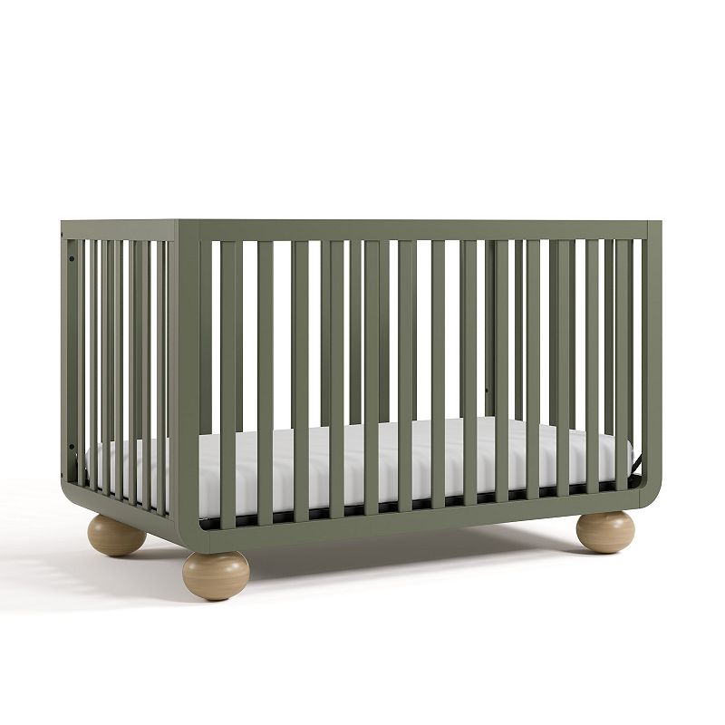 Storkcraft Amalfi Deluxe 5-in-1 Convertible Crib with Bonus Toddler Guardrail, Olive Brown