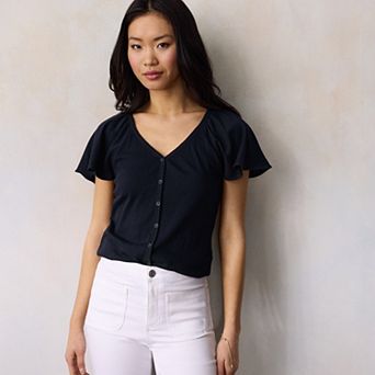 Women's LC Lauren Conrad Flutter Sleeve Top