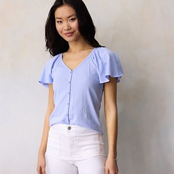 Women's LC Lauren Conrad Flutter Sleeve Top