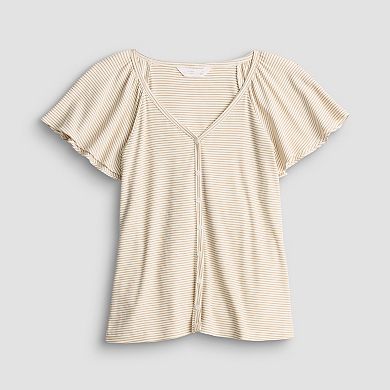 Petite LC Lauren Conrad Flutter Sleeve Tee