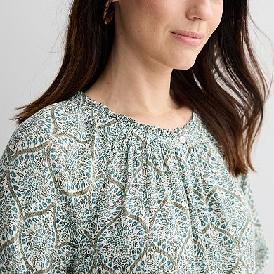 Women's Croft & Barrow® Smocked Neck Top