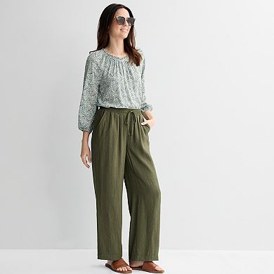Women's Croft & Barrow® Smocked Neck Top