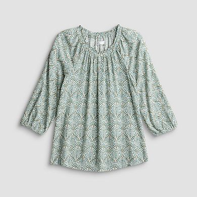 Women's Croft & Barrow® Smocked Neck Top