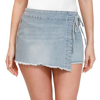 Juniors' madden girl Asymmetrical Skort with Side Tie