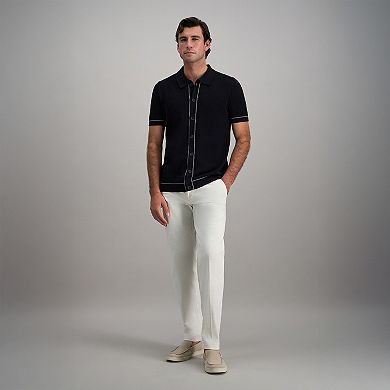 Men's Haggar® Short Sleeve Button Front Retro Knit Polo Sweater
